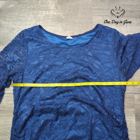 Pink Blush Long Sleeve Lace Mini Dress Size XL - Picture 4 of 6